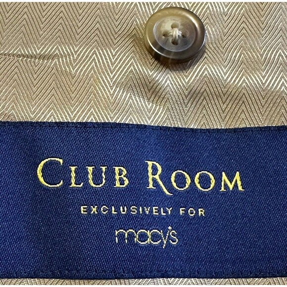 Club Room For Macys Men Size 44R Two Button Wool Silk Cashmere Blazer Career - Picture 10 of 11